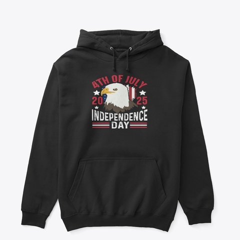 Independence Day 2025 Black T-Shirt Front