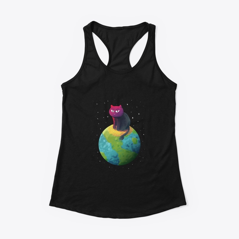 Cat Sitting on Top of the Planet