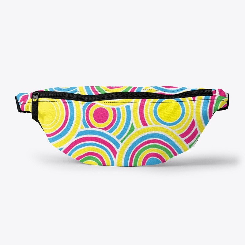 Circles pattern with rainbow-color style