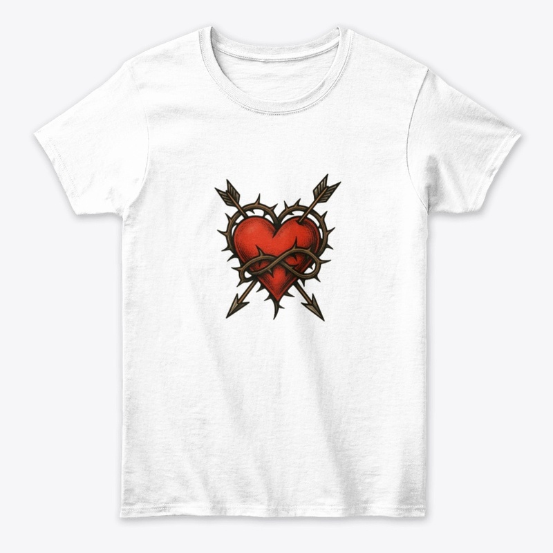 Old School Heart & Thorns Tattoo