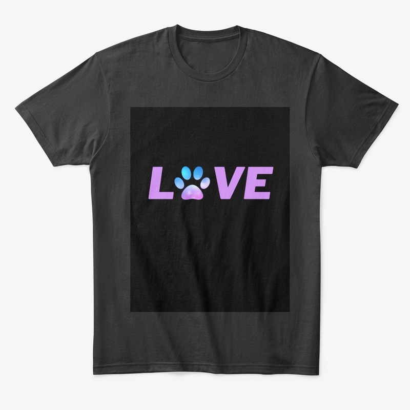 cute dog paw print love t shirt