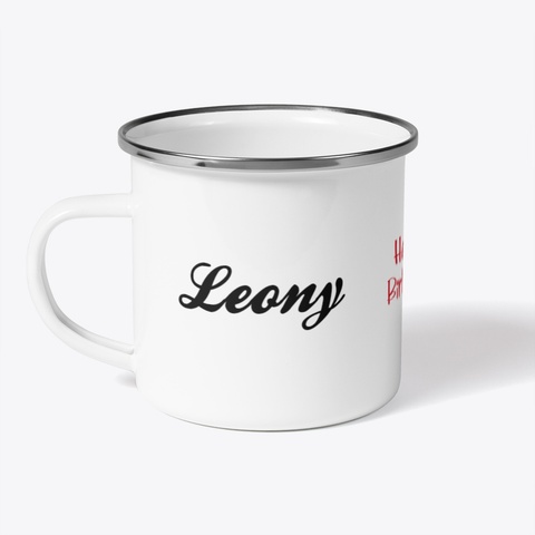 L Camping Mug White T-Shirt Front