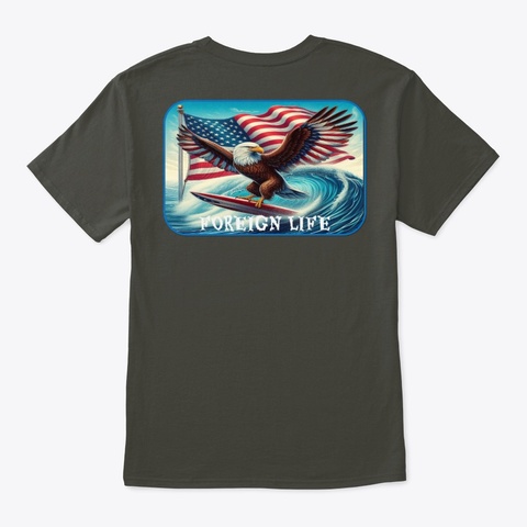 Foreign Life God Bless America  Smoke Gray T-Shirt Back
