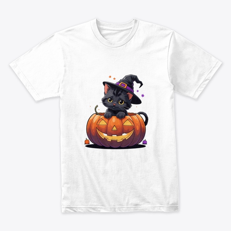 Cute Halloween Kitten in Pumpkin