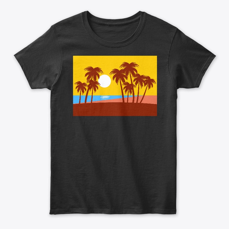beach design in sunset mode