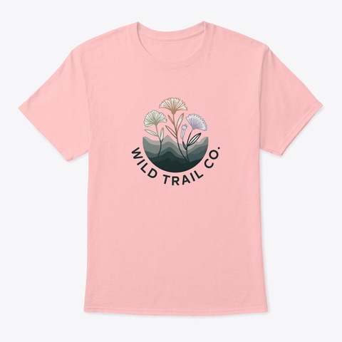 Wild Trail Flowers  Pale Pink T-Shirt Front