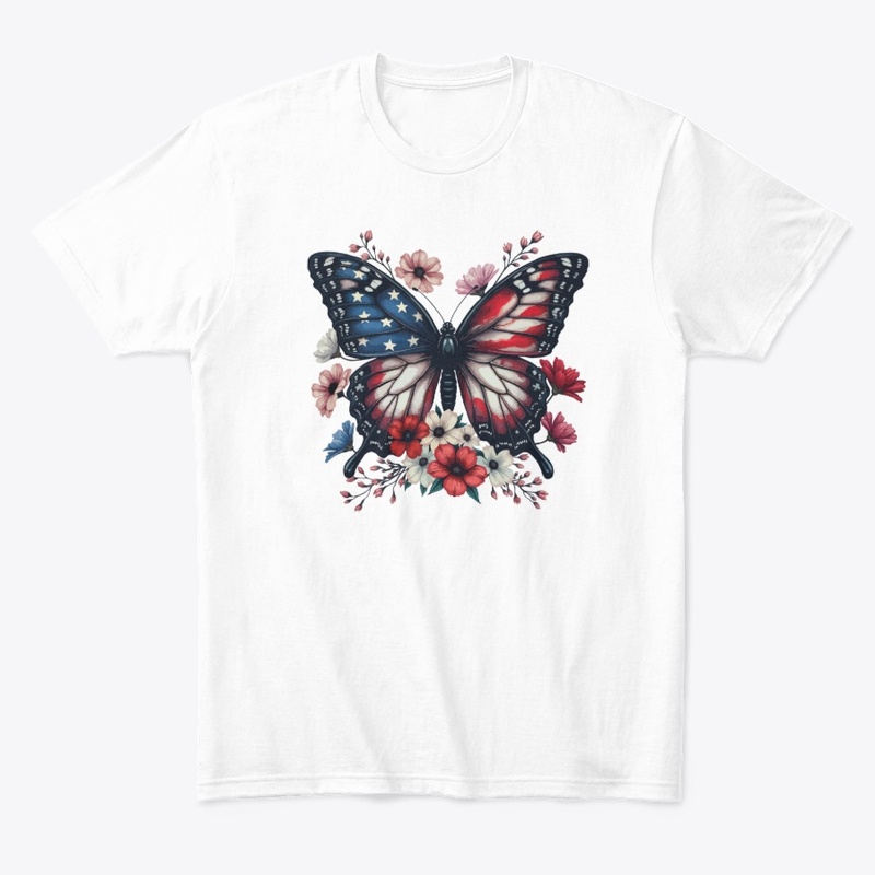 Patriotic Butterfly 4th of July USA Flag