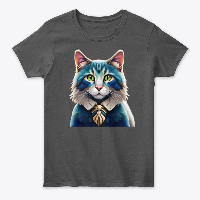 women Blue Cat T-shirt 