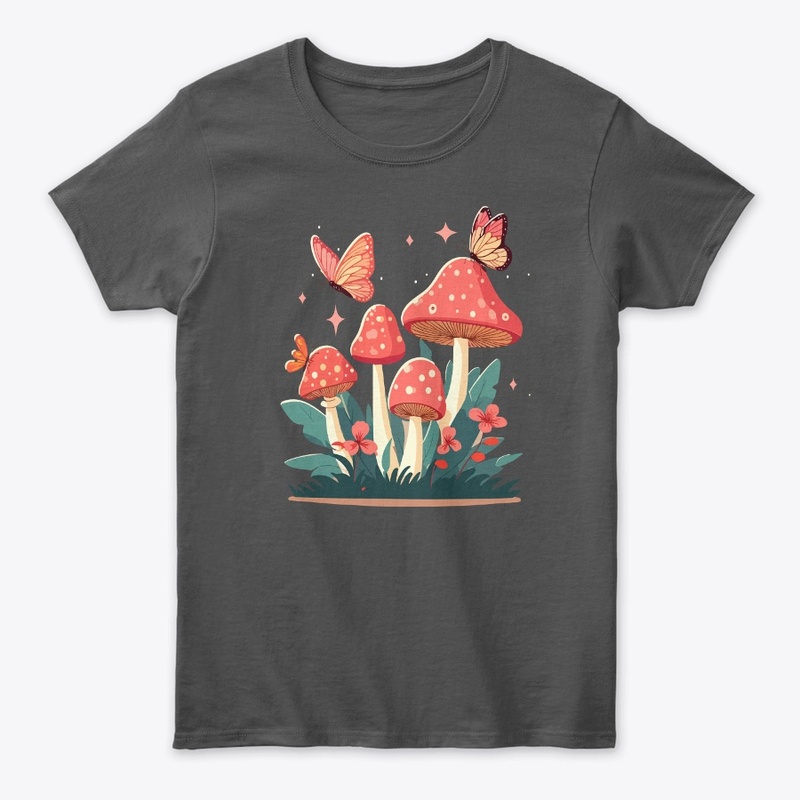 Mushroom and Butterfly T-Shirt