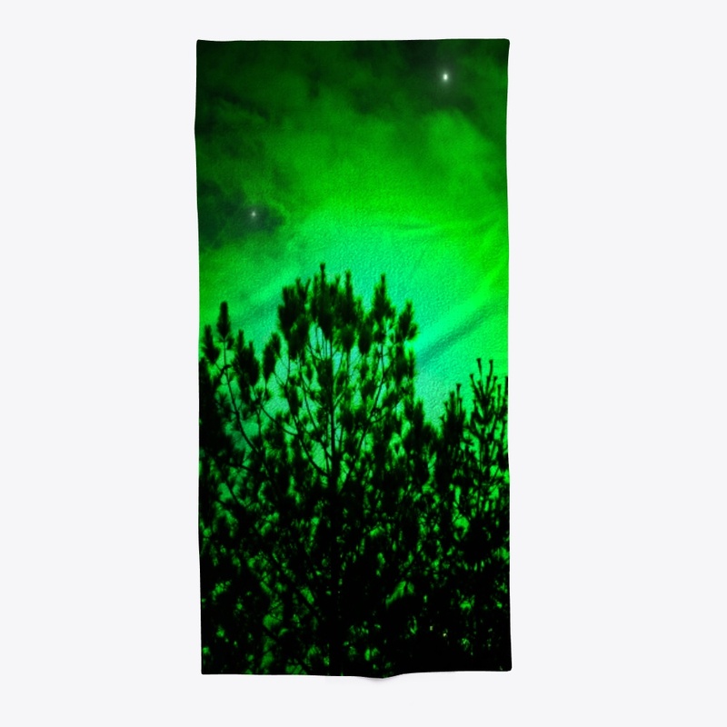 green tree glowing
