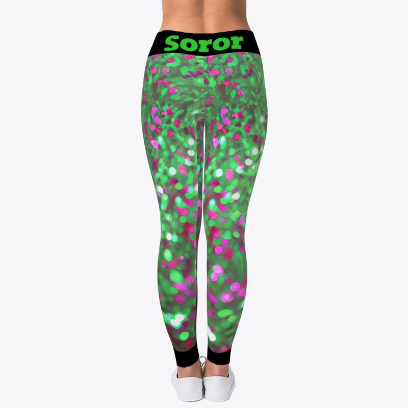 Pink and Green Soror Leggings 