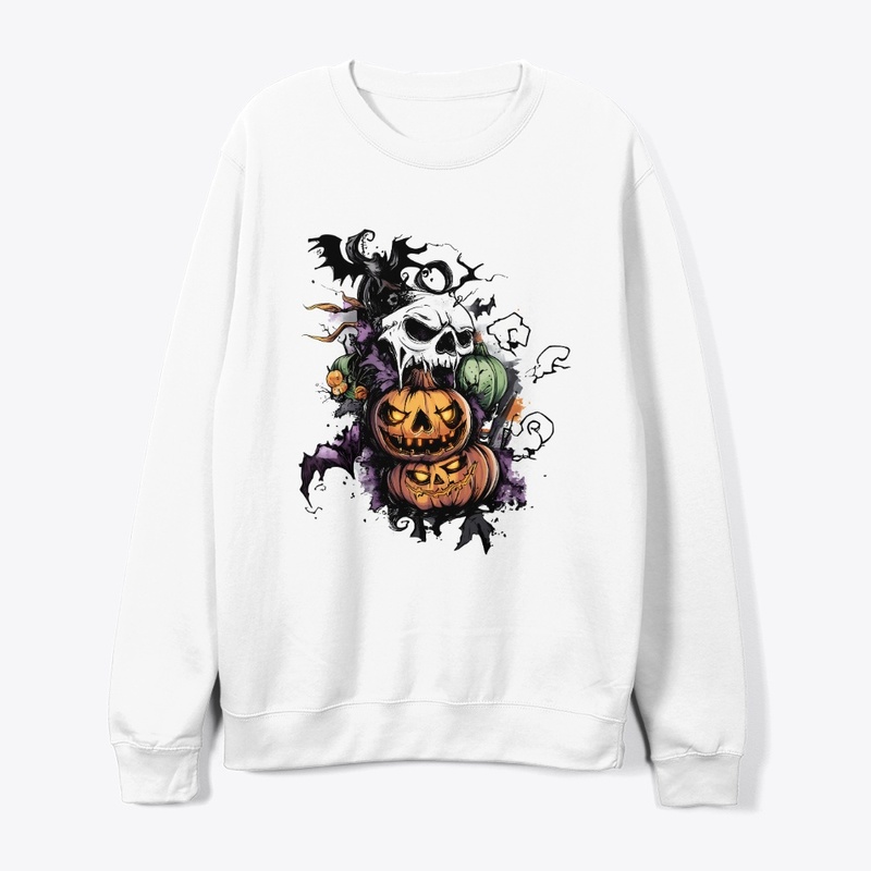  Halloween  with Pumpkins and Skull.