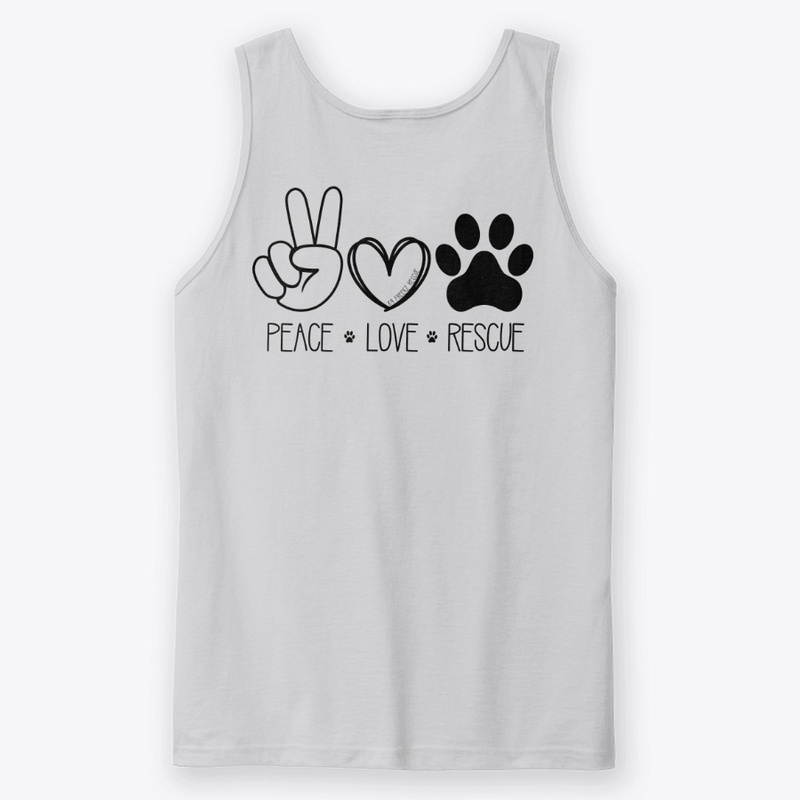 Peace Love Rescue on Back