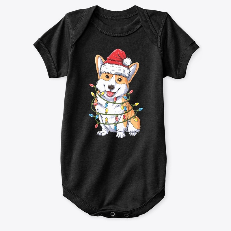 Corgi Santa Hat Xmas Lights Christmas