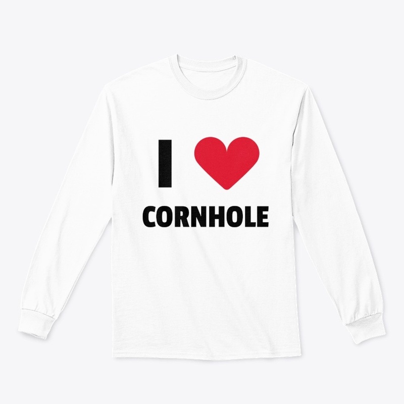 I LOVE CORNHOLE LINE (BLACK WRITING)