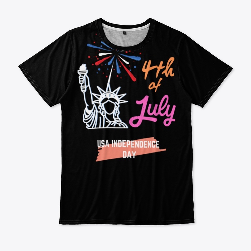 "USA Independence Day" Black T-shirt