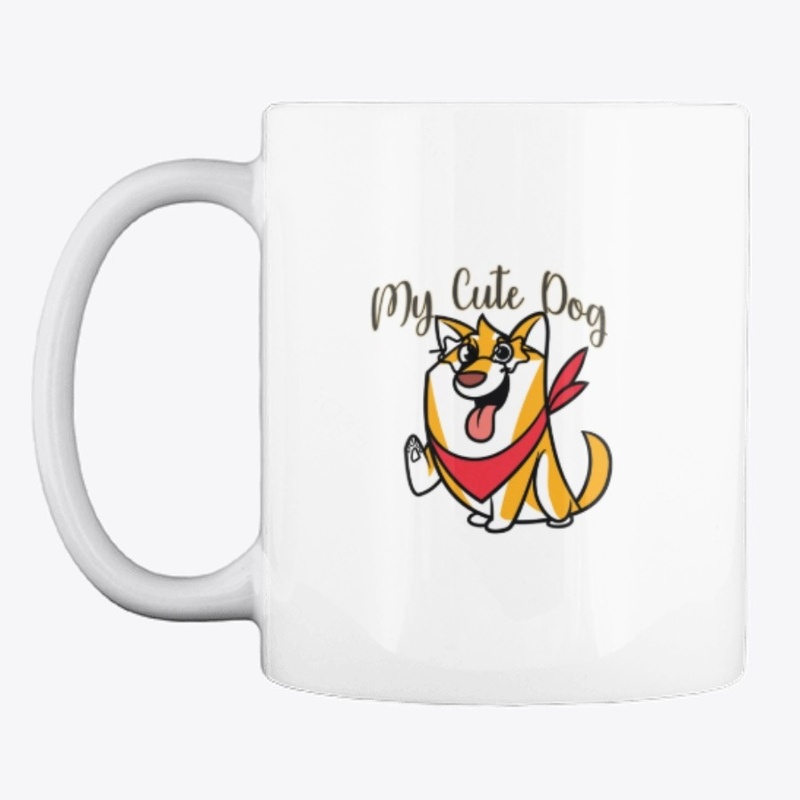cute dog mask mug and stickers