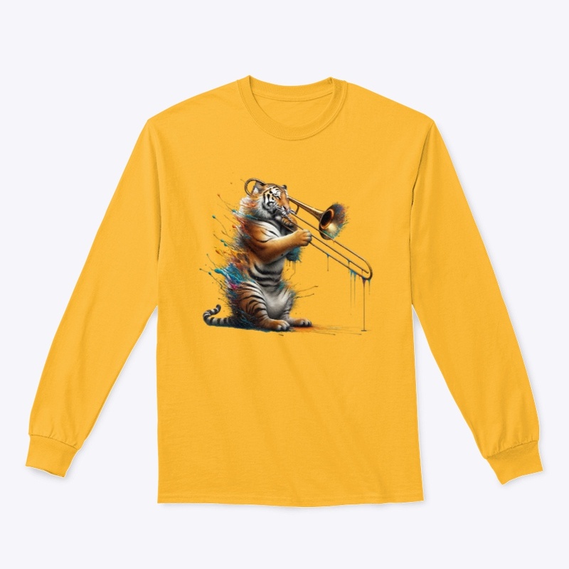 tiger playing trombone