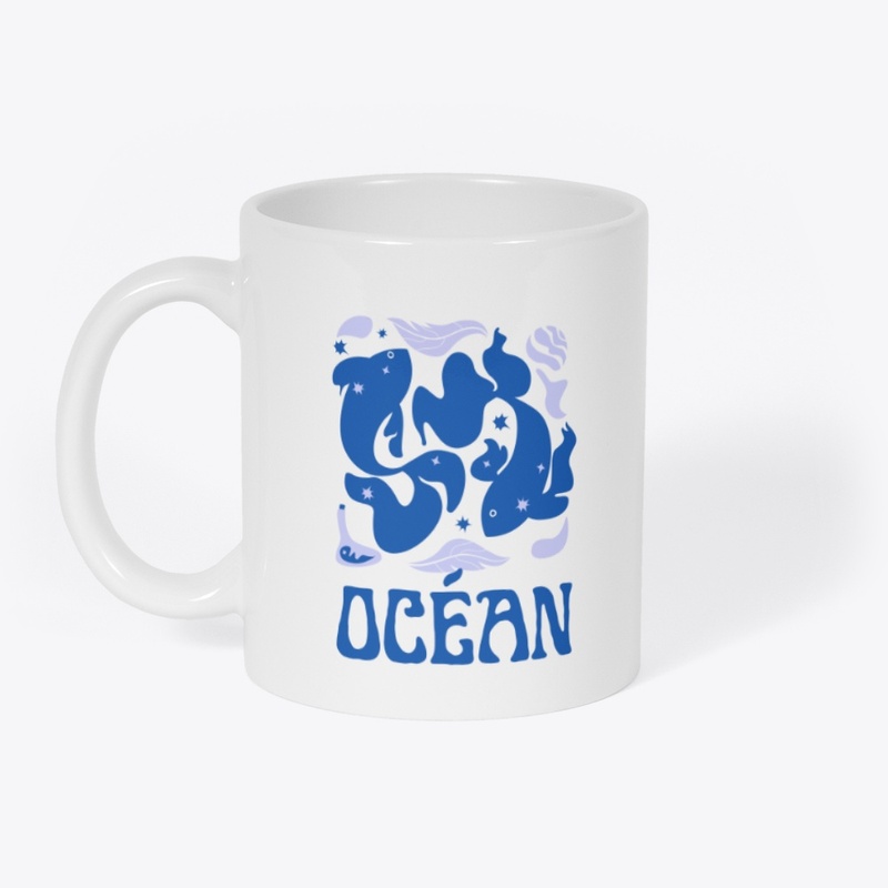 Minimalist Ocean Tee – Blue & Lavender