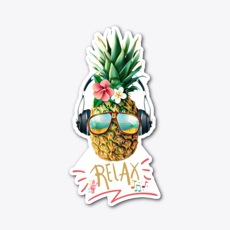 Relax pineapple with sunglasses