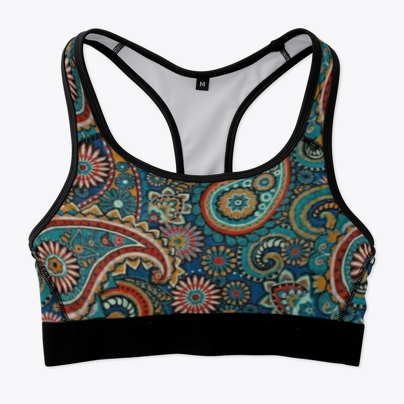 Pattern printed sports bra