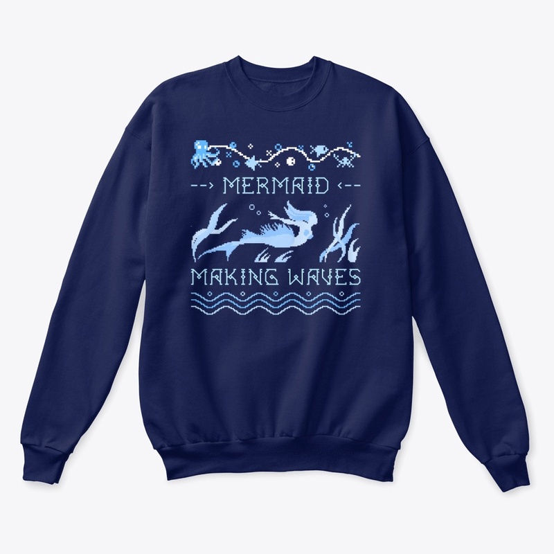 Mermaid Making Waves with Sea Creatures