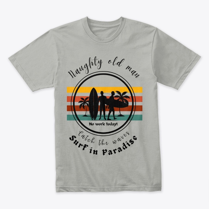 Naughty old man goes surfing design