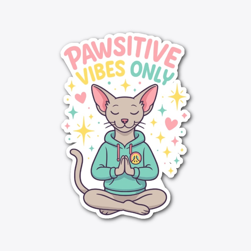 Pawsitive Vibes Only Sphynx Cat Tee