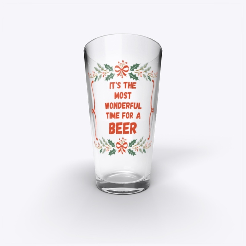 Holiday pint glass