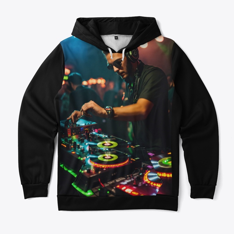 "DJ Poster Print on Hoodie "