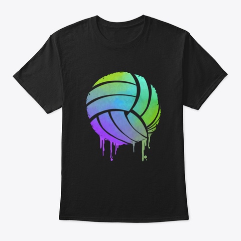 Awesome Volleyball Gift Print Volleyball Black T-Shirt Front