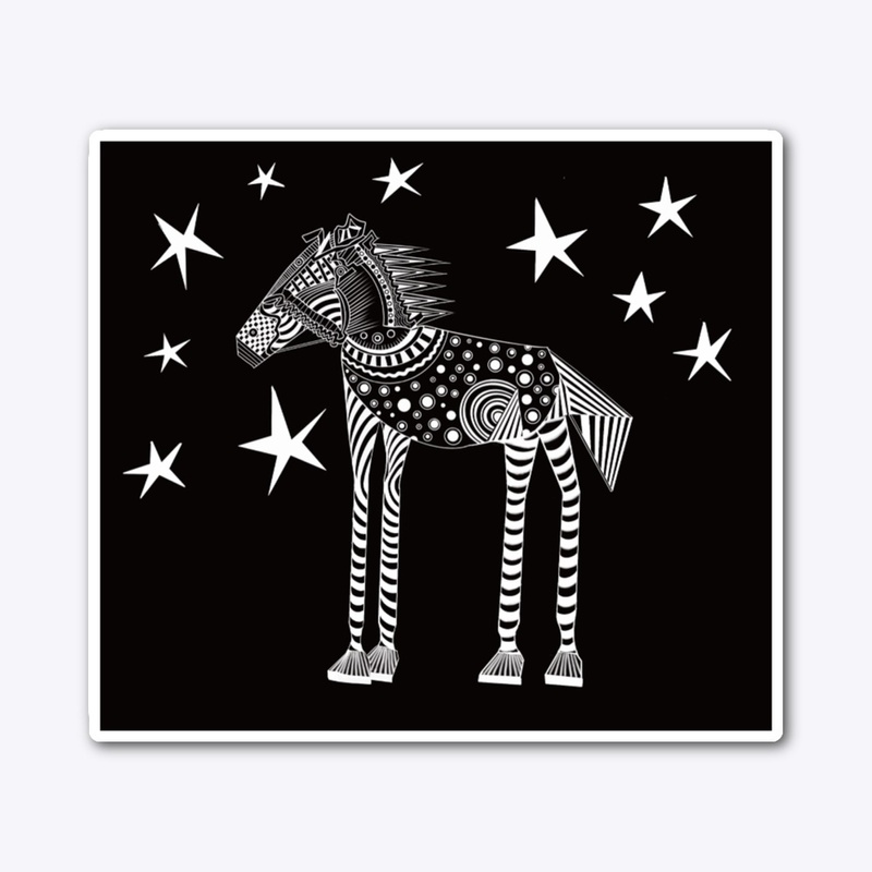 Doodle horse and stars...