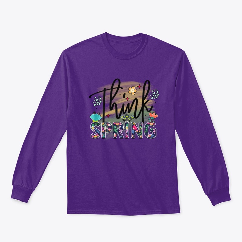 Think Spring Floral Text