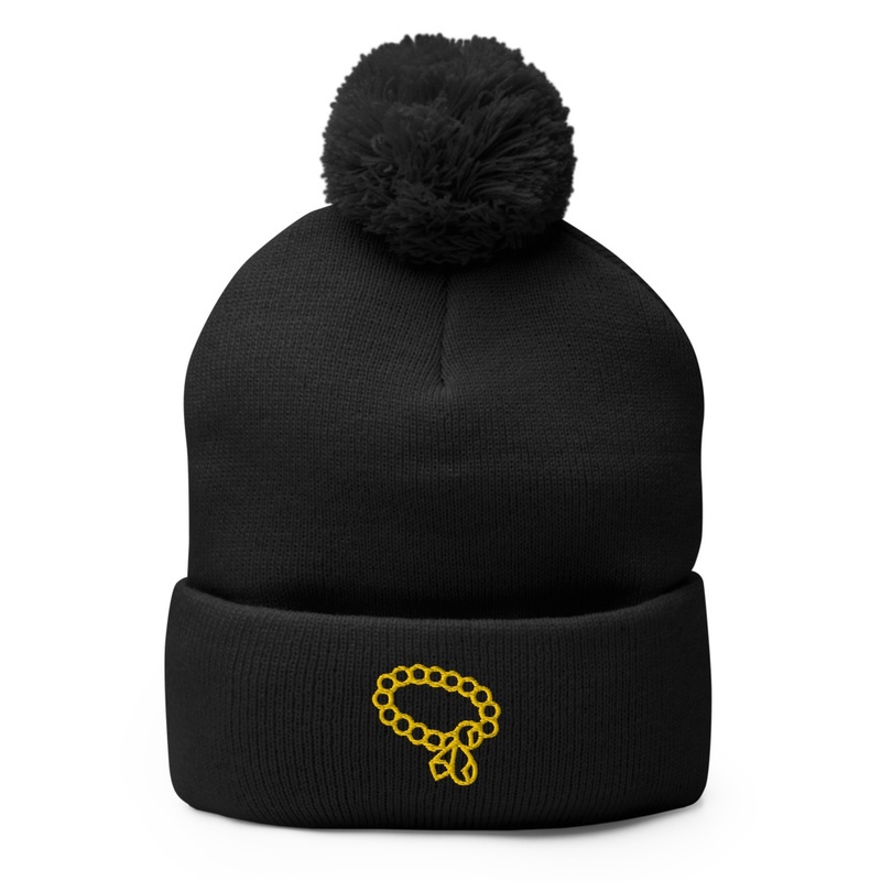 Yellow perl penden on cap