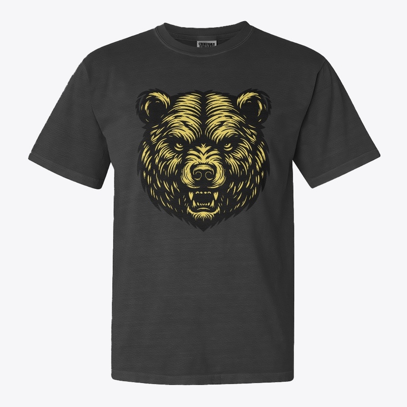 Angry Bear Head Design Fierce Wildlife