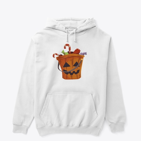 Pumpkin  Candy Pale Tee Halloween White T-Shirt Front