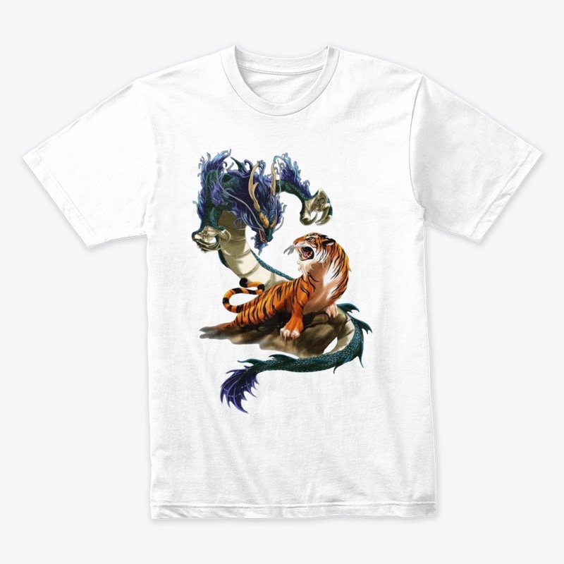 Tiger and dragon design T-shirt