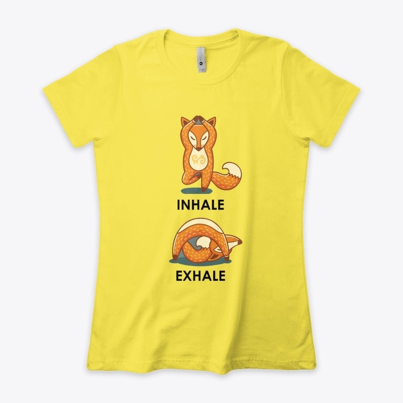 Inhale Exhale Fox Yoga T-shirt