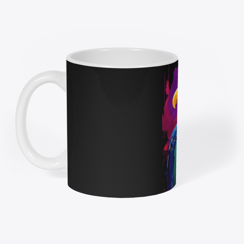 Vibrant Eagle in colorful splatter, left