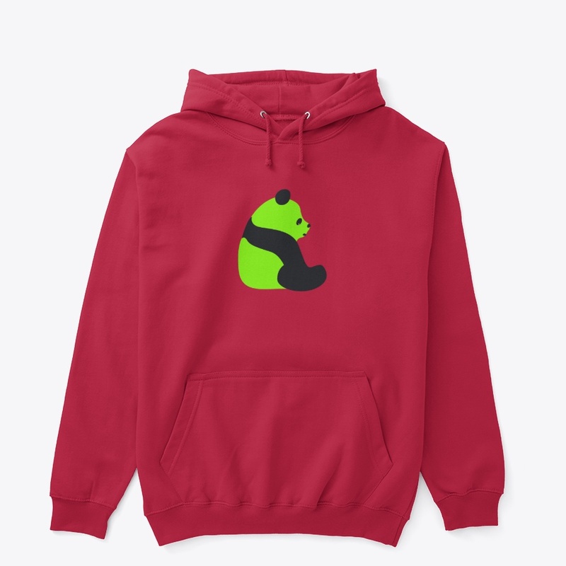 Neon Green Sitting Panda  Black Features