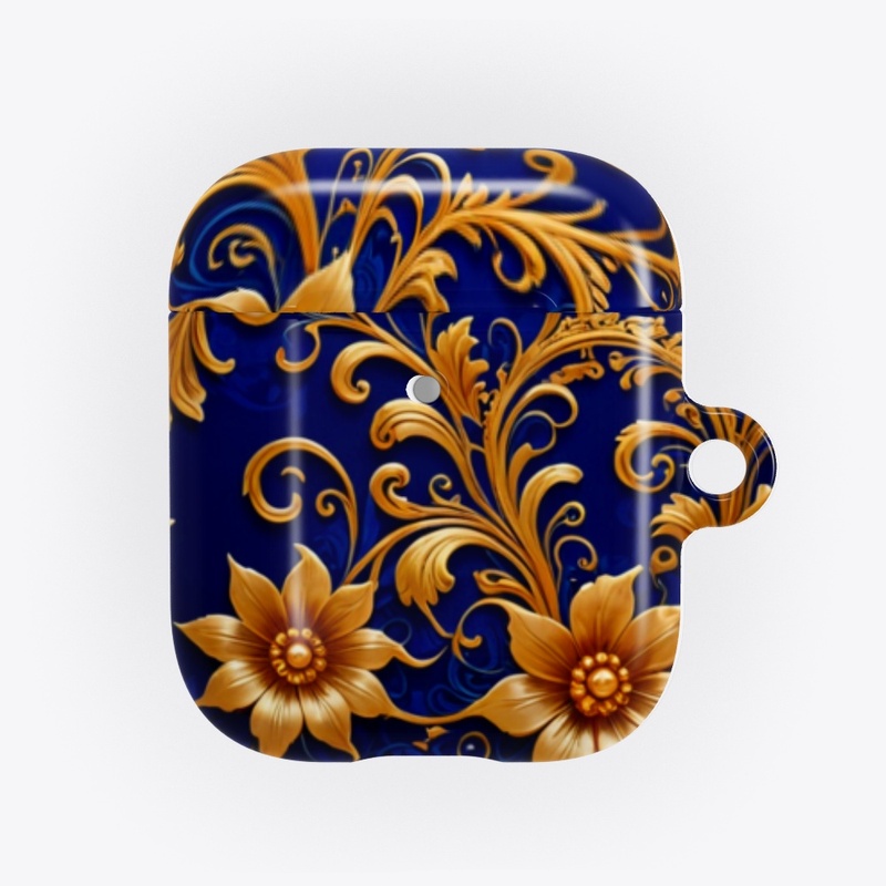 Regal Flourish: Lux Gold on Royal Blue