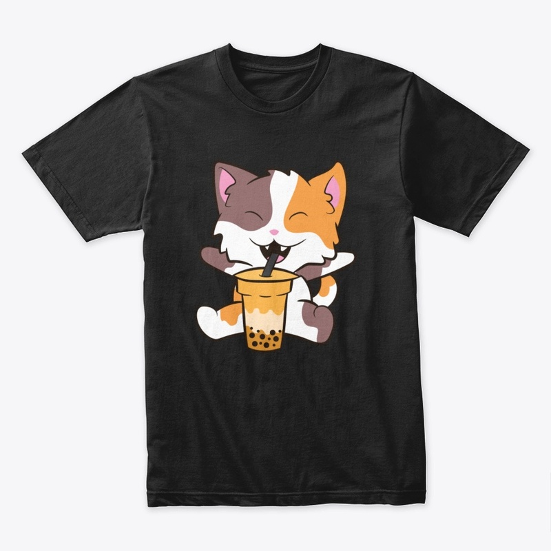 Boba Cat With Boba Tea