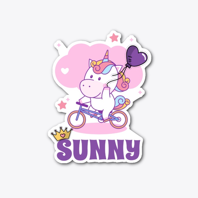Unicorn Princess Sunny on a Bike