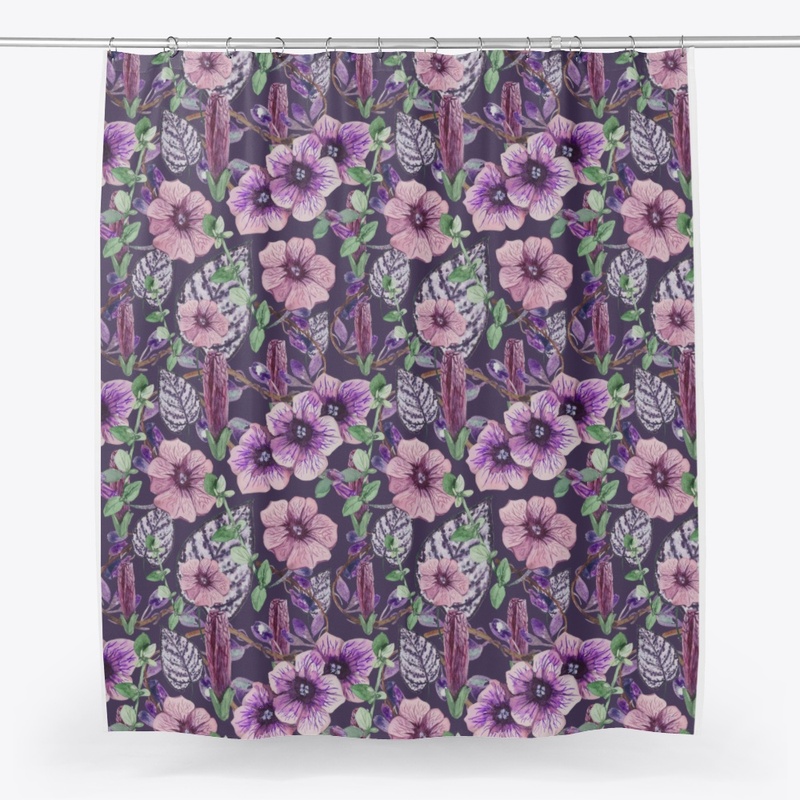 Purple Color Flowered all over Printed