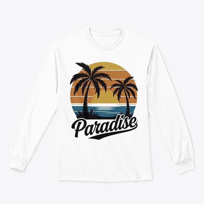 sunset and palm trees T-shirt design.