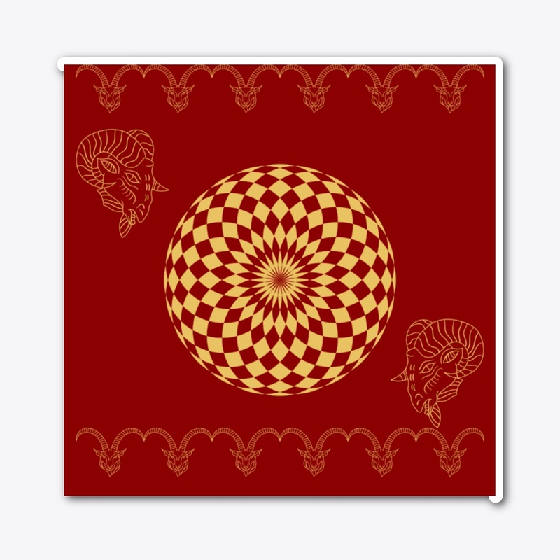 Golden goat and mandala 