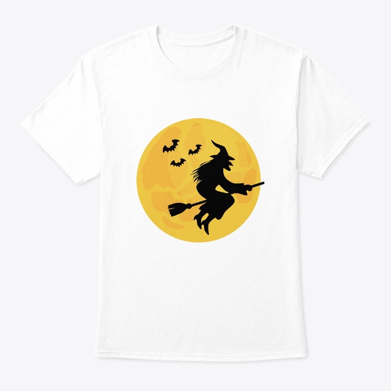 Halloween Witch On A Broom Crew Neck
