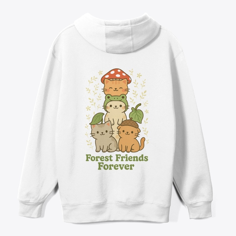 Forest Friend - Cute Frog Hat Cat Tee