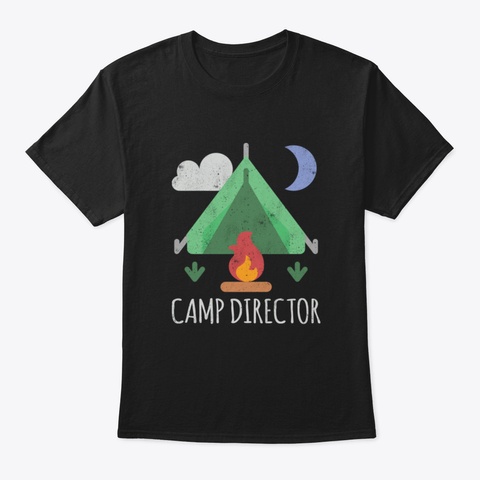 Camp Camping Camper Campfire Campsite Hi Black T-Shirt Front