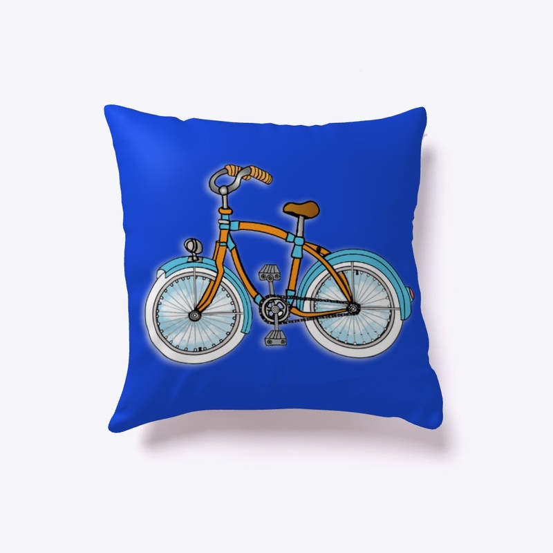 Orange and blue bicycle...